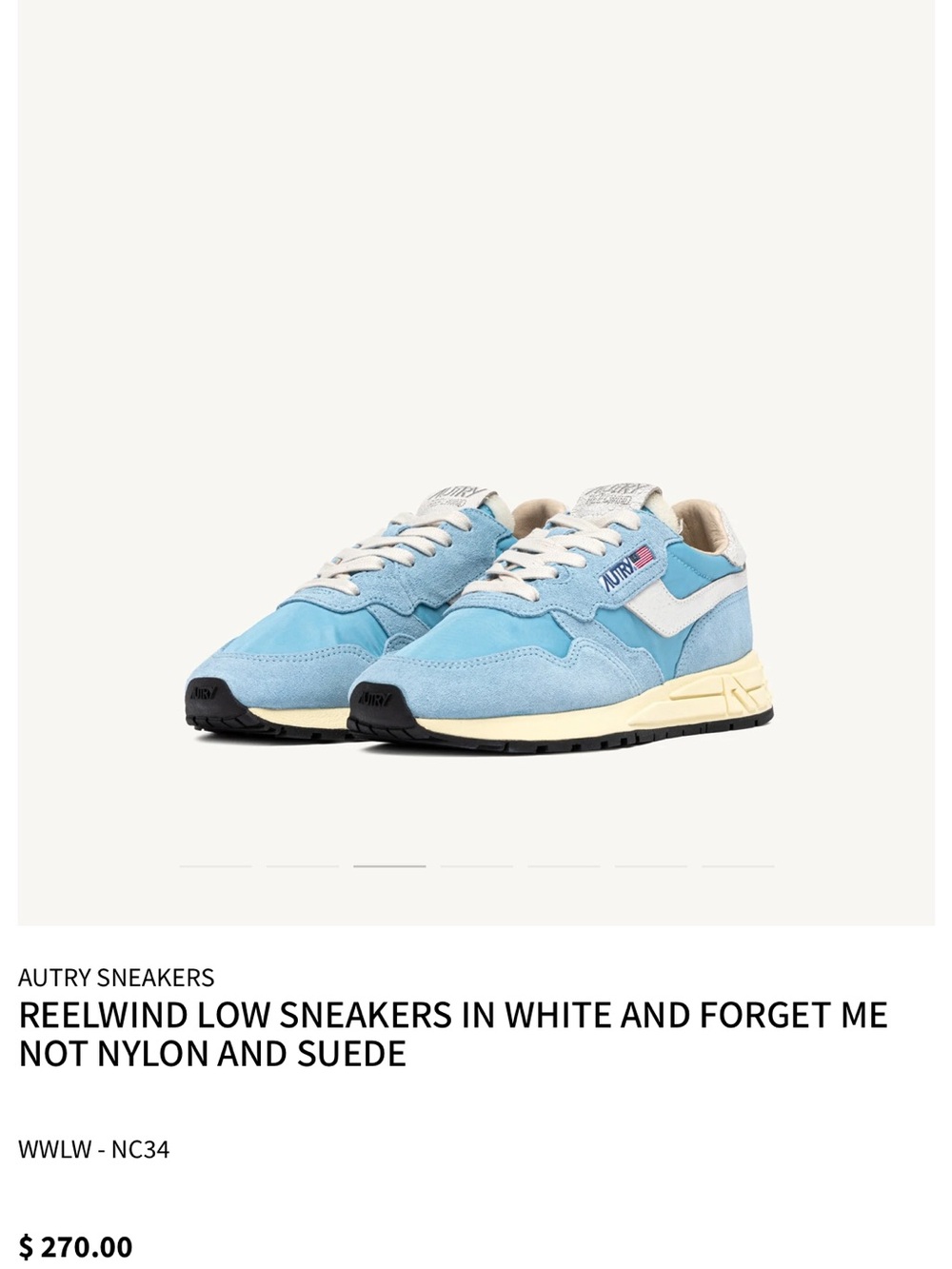 Autry Reelwind Sneakers Blue Suede Nylon EU 38 Worn Twice - Picture 9 of 9